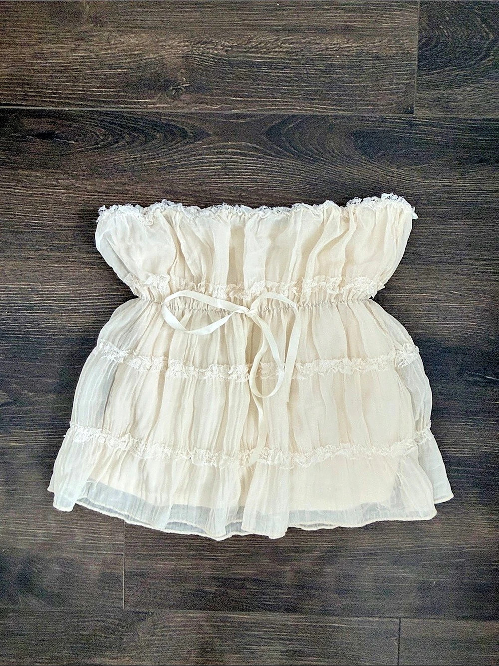 Princess Polly Strapless babydoll Top in White—US2